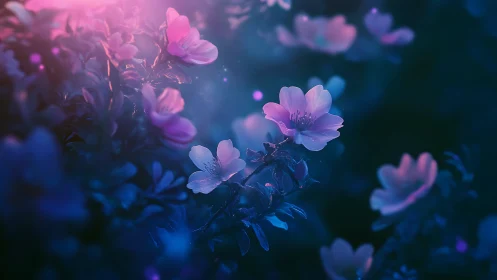 Luminous Petals Dance Through Twilight Magic.