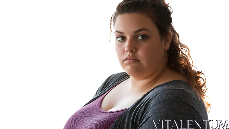 Confident Young Woman in Casual Attire, Natural Light Portrait.