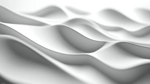 White sculpted wave surfaces create soft abstract landscape