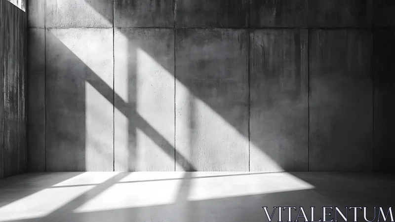 Concrete Chamber with Dramatic Light Shafts