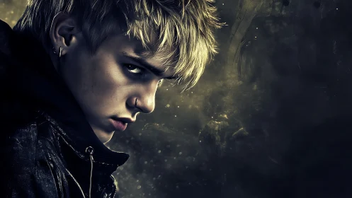 Cinematic cyberpunk portrait with moody depth of field lighting.