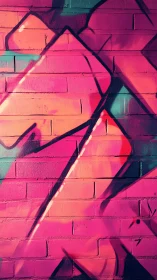 Neon pink graffiti shapes dancing across brickwork walls.