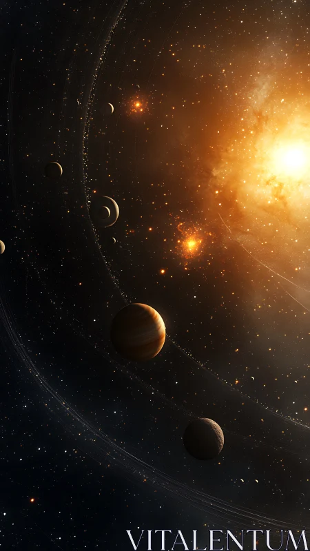 Heliocentric planetary system with gas giants and dense debris field