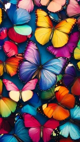 Chromatic lepidoptera cluster with high-saturation wing gradients