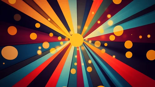 Radiant confetti sunburst exploding through prismatic night.