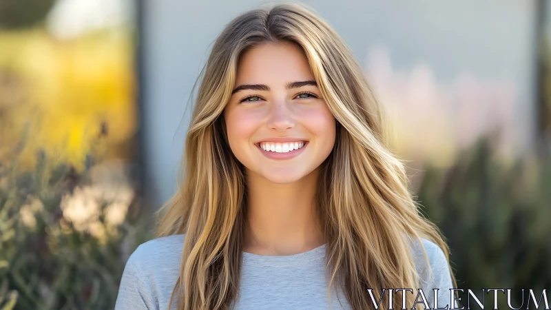 Outdoor portrait with shallow depth and high key luminance.