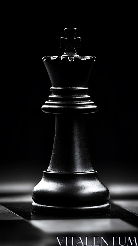 Black king chess piece in isolated studio lighting.