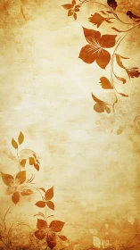 Aged parchment field with sepia floral vector filigree border.