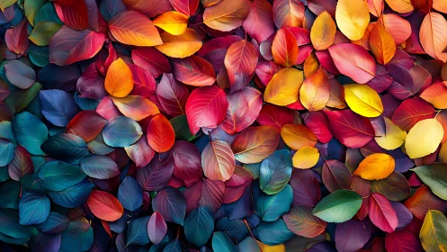Color-drenched autumn leaves in a joyful swirling mosaic.