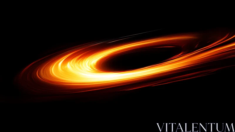 Spiraling golden light traces a glowing ring in deep space