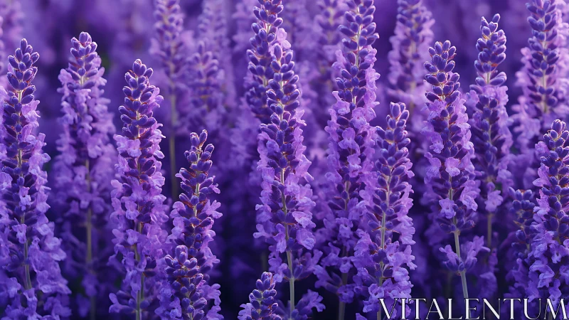 Purple Lavender Field in Full Bloom.