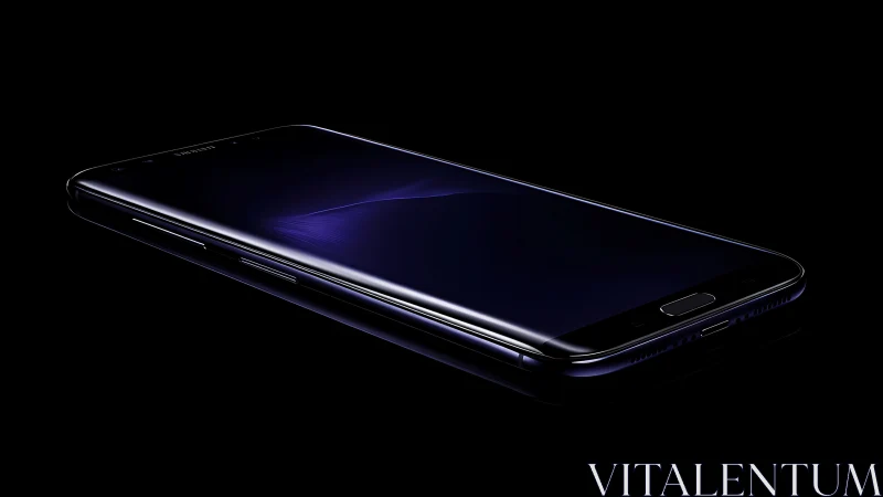 Glossy Smartphone Rendered Through High-Contrast Lighting.