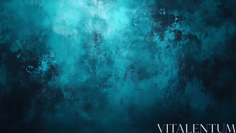 Turquoise atmospheric abstract forms a textured luminous field