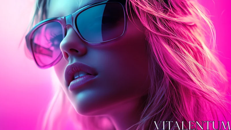 Neon-kissed sunglasses and electric pink daydream glow.