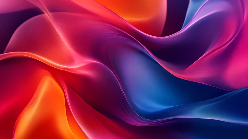 Gradient lightfold waves with fluid spectral color transitions