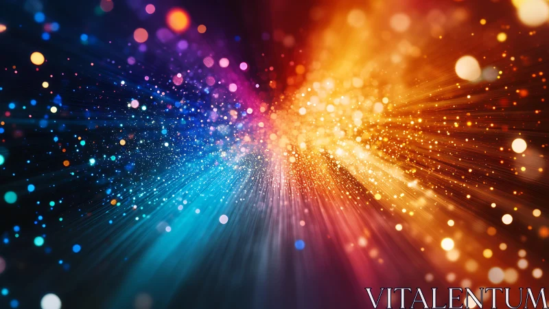 Vibrant abstract burst of colorful light and particles digital art.