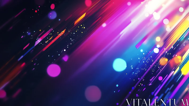 Neon streaks and soft bokeh drifting through cosmic color.