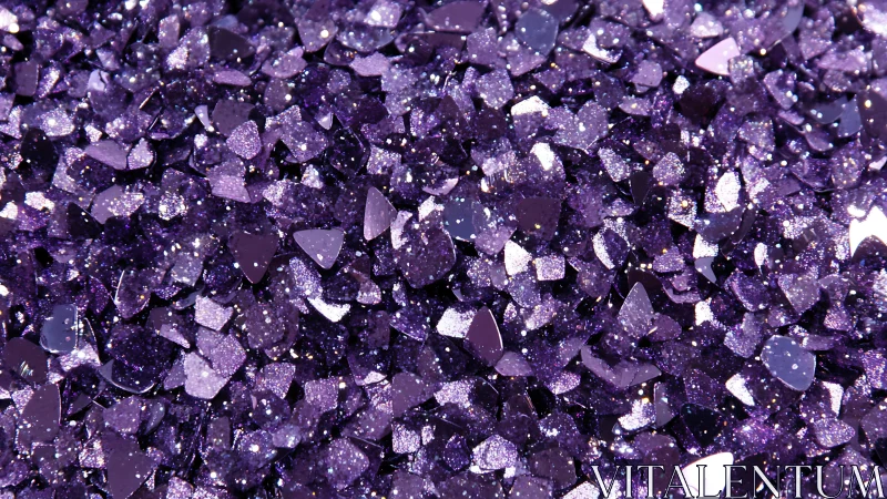Violet glitter shards stage a microscopic cosmic landslide