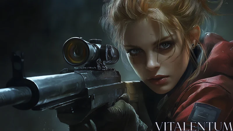 Female Sniper with Rifle and Scope - Tactical Combat