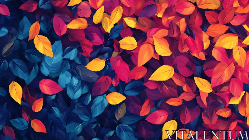 Chromatic leaf tessellation with high-saturation spectral contrast.