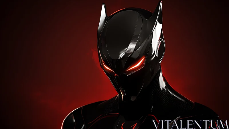 Chrome-clad night sentinel with burning neon predator gaze.