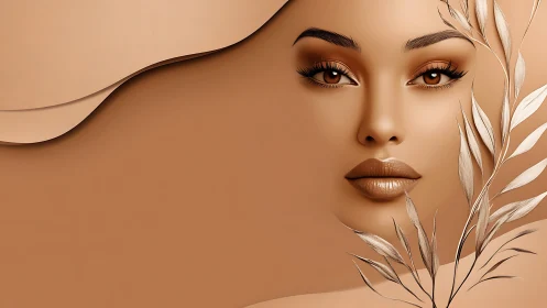 Velvet sand muse emerging from sculpted paper waves.