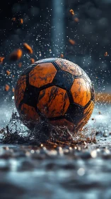 Hydrodynamic impact of mud‑spattered football under stadium beam.