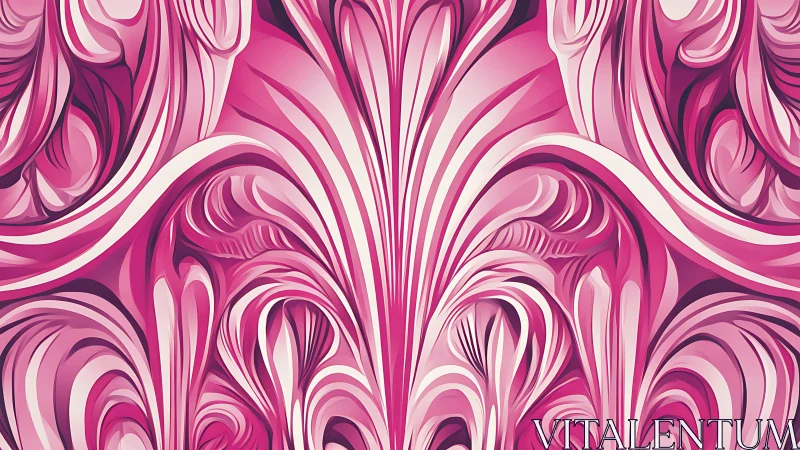 Velvet vortex petals swirling in ornate pink reverie.