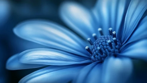 Cerulean Daisy Petals in Soft Focus.