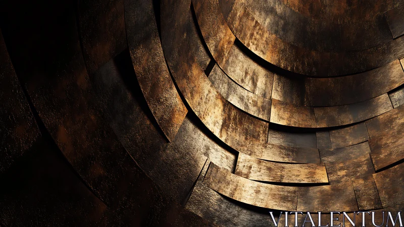 Abstract metallic layers in warm bronze tones, modern texture.