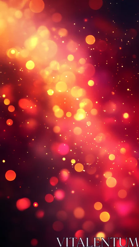 Stardust Lanterns Drift Through Crimson Twilight Glow.