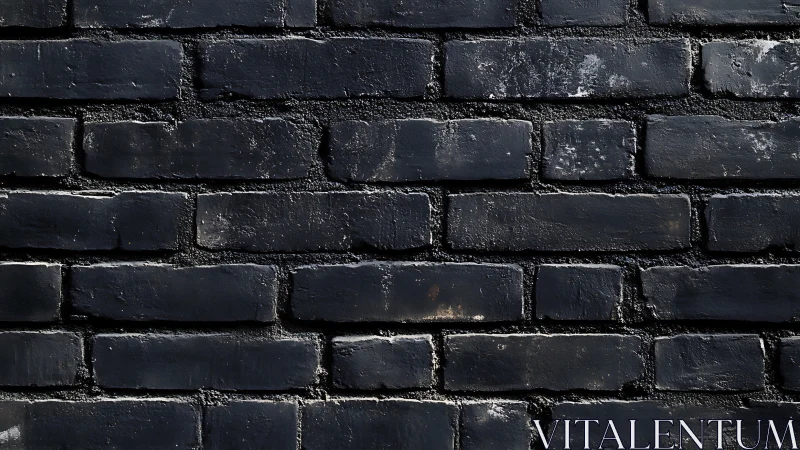 Charcoal brick wall with worn mortar and subtle highlights.