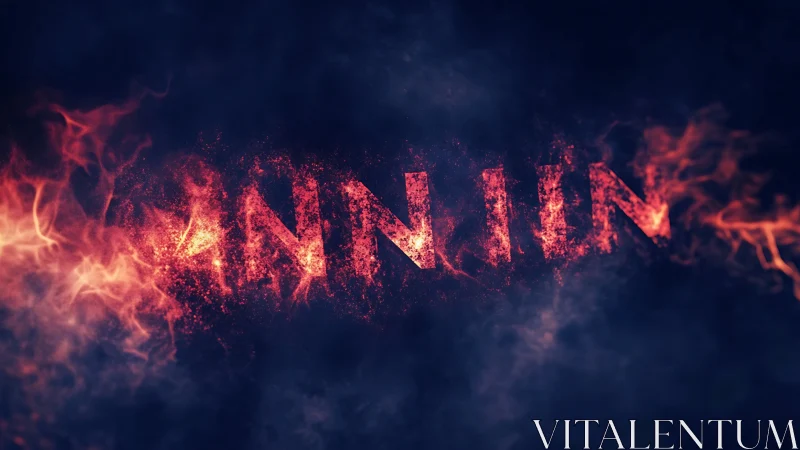 Combustion rendered text with particle effects