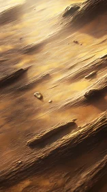 Golden desert ridges glow softly in low evening light