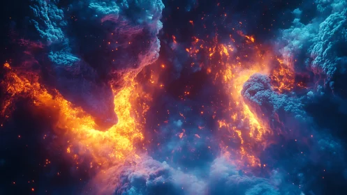Volumetric nebula clouds ignite with high-contrast plasma light