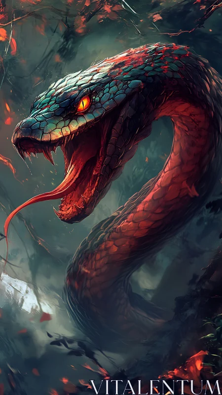 Digital rendering depicts large serpent with open mouth