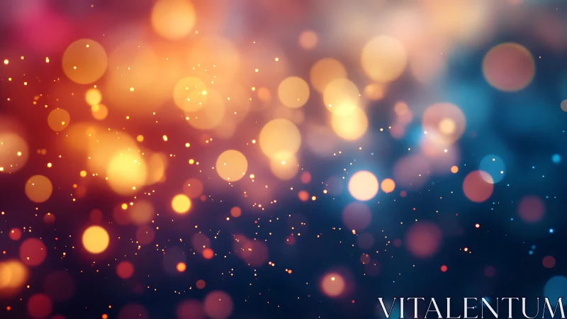 Abstract bokeh lights in warm and cool tones, vibrant digital art.