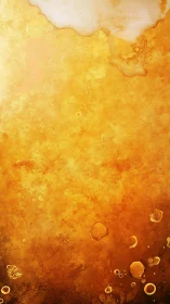 Vertical close-up shows textured amber liquid surface