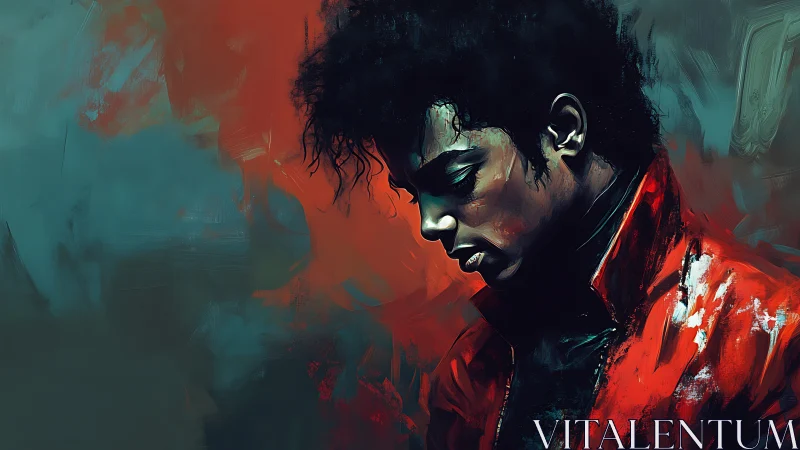 Moody portrait study with red jacket and brooding light.