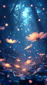 Moonlit blossoms trade secrets with wandering fireflies tonight