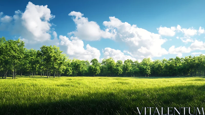 Sunlit Meadow Choir Under Cloud-Swept Summer Skies.