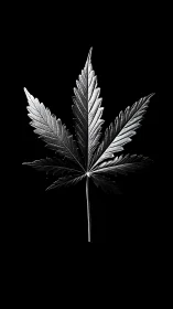 Silver leaf silhouette glowing in bold night space.