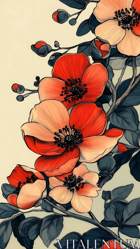 Radiant Poppies Celebrate in Rich Red and Cream Tones