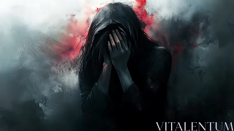 Shrouded sorrow folds into crimson mist and hushed thunder