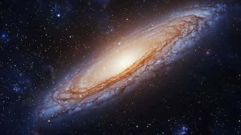 Spiraling starlit galaxy glowing softly in the quiet dark.