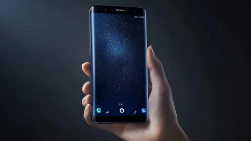 Samsung Galaxy Smartphone with Starry Display Rendering.