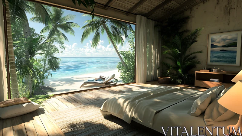 Minimalist Beachfront Bedroom Suite with Tropical Oceanview