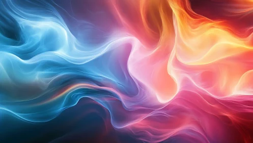 Colorful waves of light swirl in a soothing abstract embrace