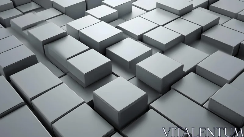 Geometric grid of raised gray rectangular 3D blocks.