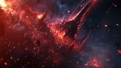 Cosmic Explosion: Where Fire Meets the Infinite Night Sky.